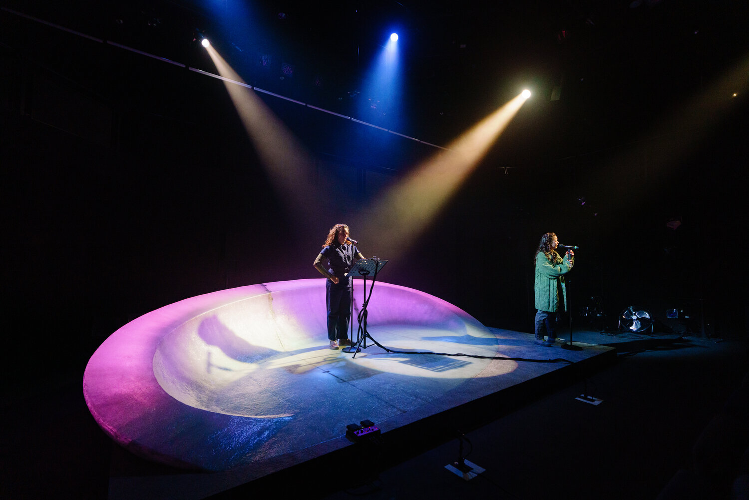 From left, Julia Murray and Lois Craig in “Islander,” a new musical with set design by award winning Scenic Designer Emma Bailey.