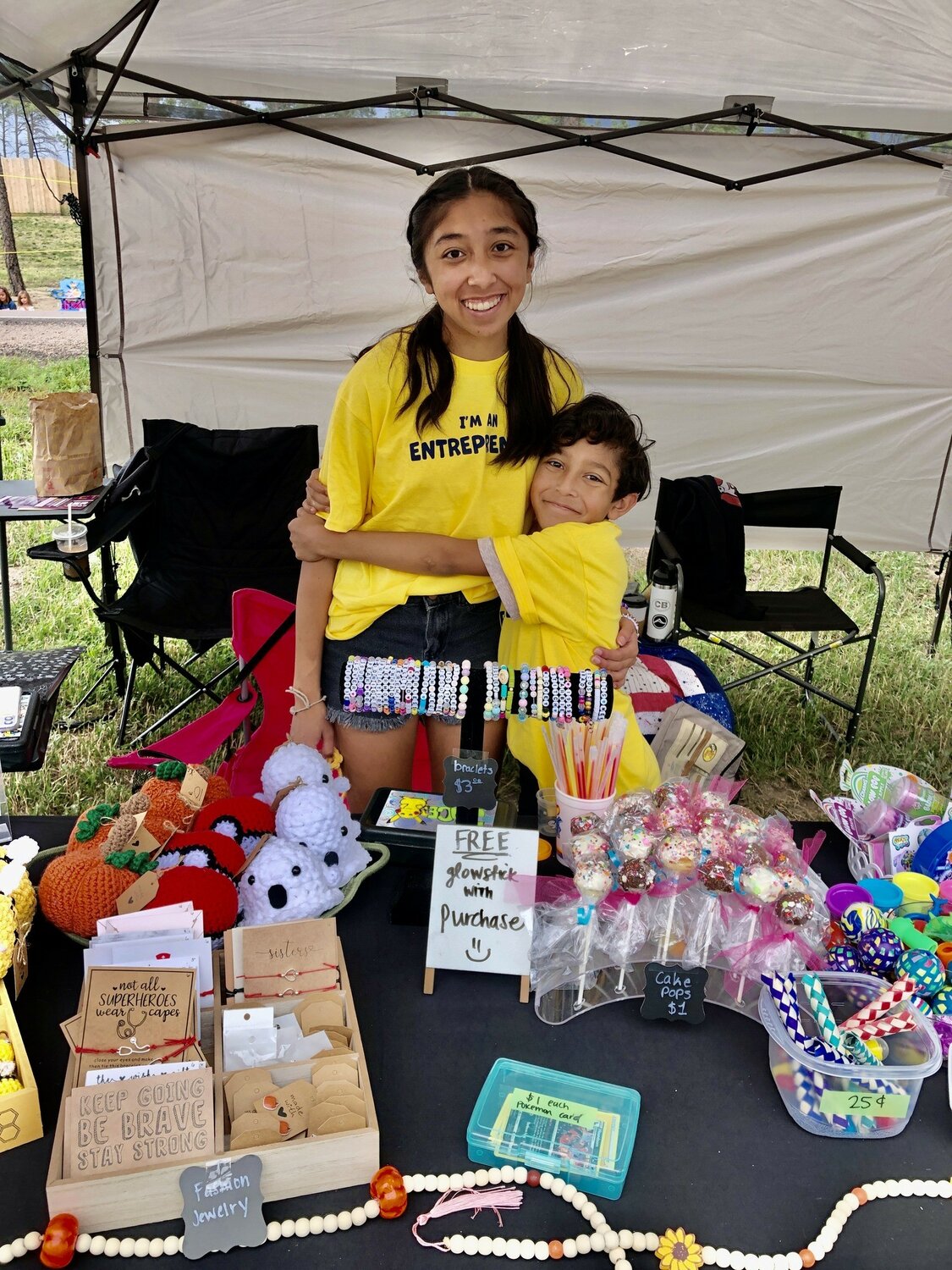 “The kids must do all the selling. Their parents are welcome to help set-up, but strongly encouraged to stand back and let the children deliver the pitch and close the sale,” said Betsy Hess, organizer of the market.