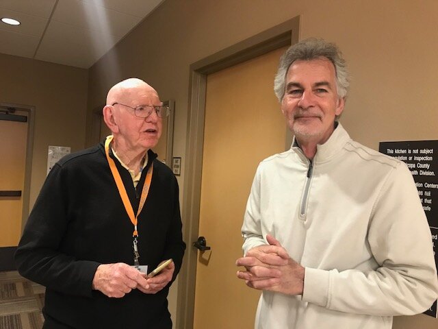 Sun Cities Museum Trustee Ben Roloff and 2023 President Bret McKeand at the Fairway Recreation Center Feb. 6 for a Lifelong Learning class about Sun City.