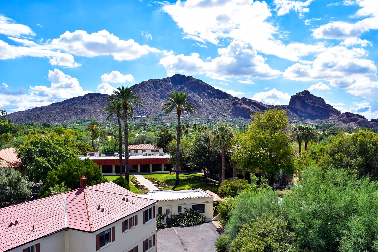 The palm court at Franciscan Renewal Center hosts many events including a Mental Health Summit.