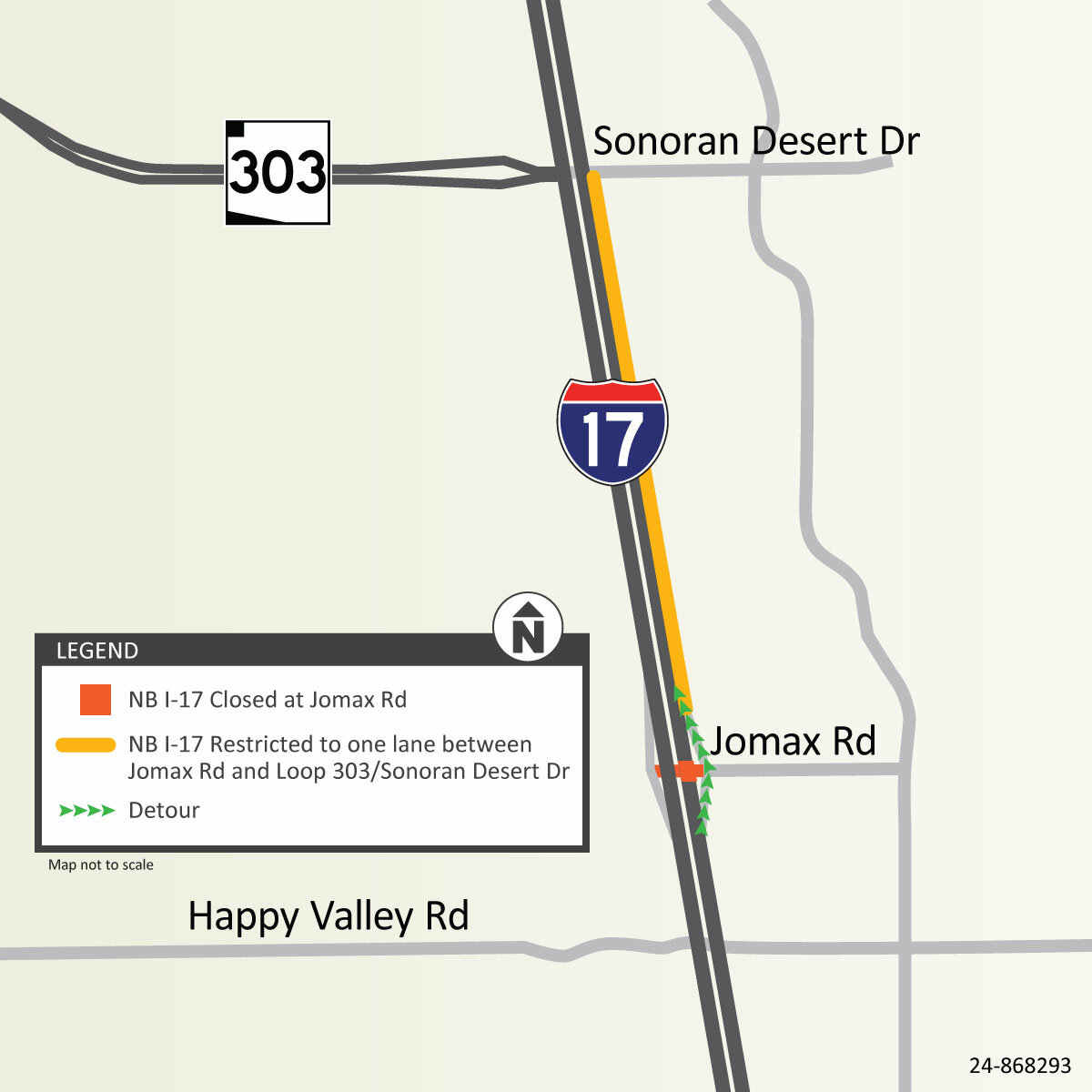 Road construction on I-17 will cause weekend traffic diversions in the northern Valley