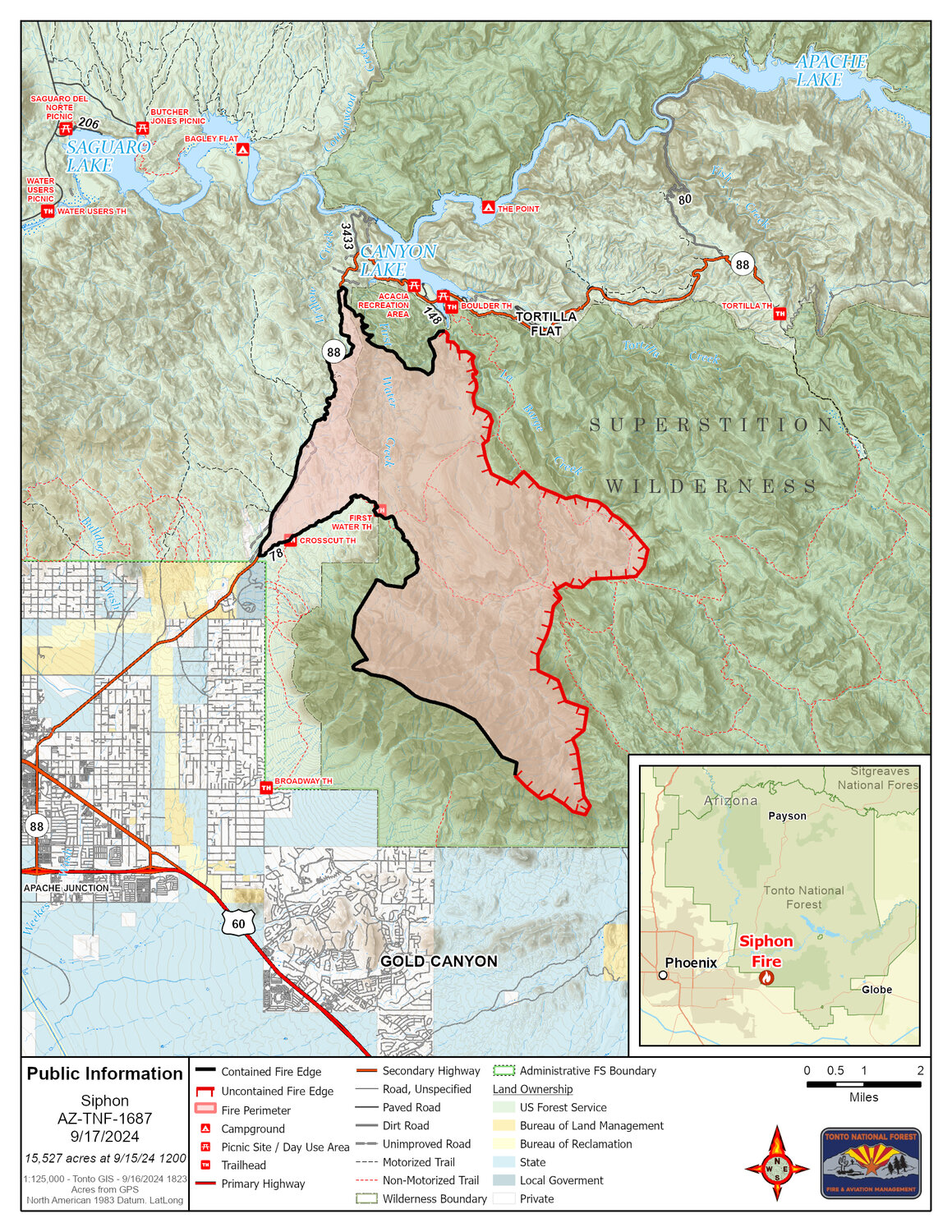 Siphon Fire near Apache Junction 65 contained Apache Junction