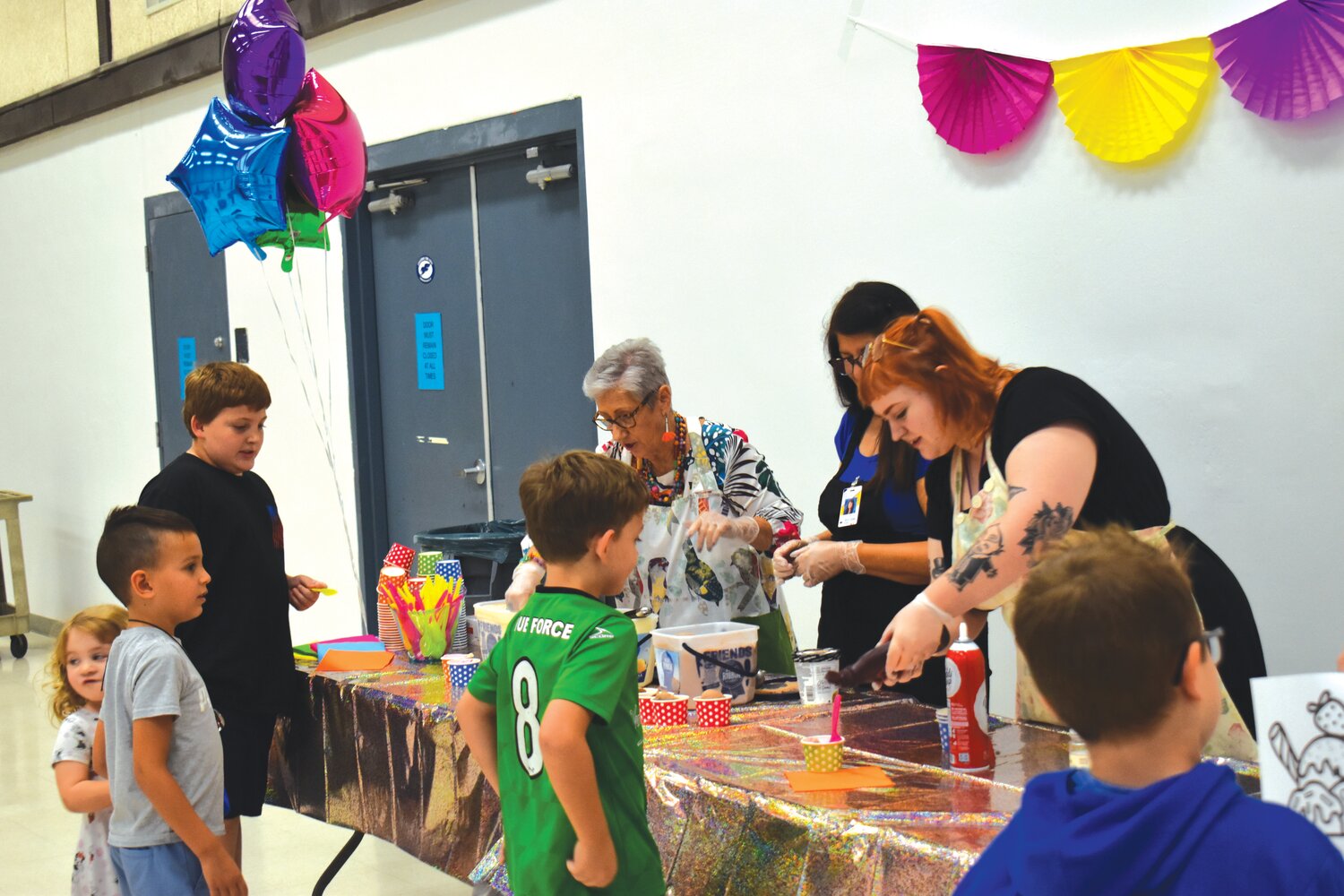 Little Falcons socialize with ice cream